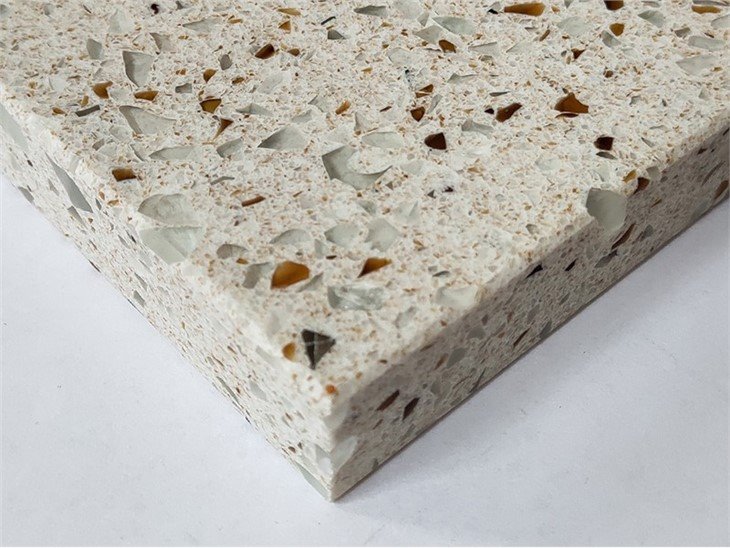 Quartz stone slab with recycled glass (4)